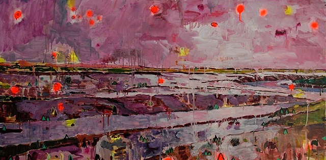 We end up here. 
Oil on board. 
63 x 125 cm. 
2009