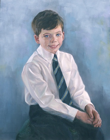 Oil Portrait of a Young Boy by Sally Baker Keller