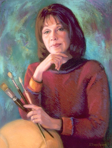 Pastel Portrait of an Artist by Sally Baker Keller