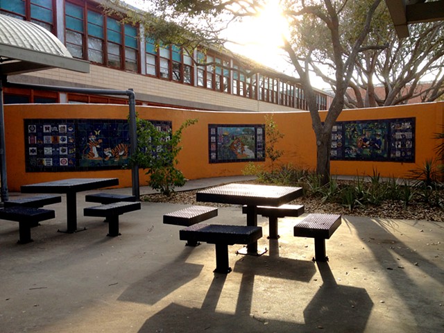 View of the Tile Murals at Carroll High School.