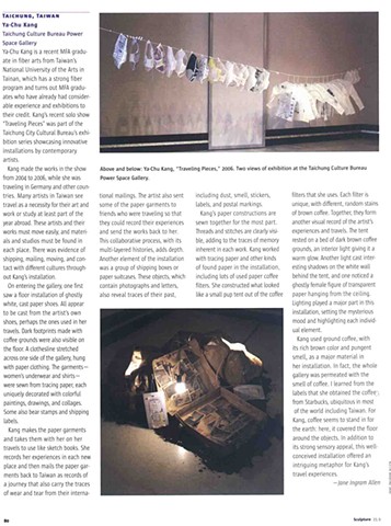 Sculpture Magazine, Nov 2006 Vol.25 No.9, U.S.A, pg. 80 by Jane Ingram Allen