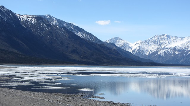 Kluane Lake with ice