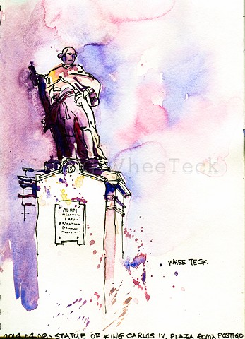 2014-04-08 Statue of King Carlos IV Plaza Roma Postigo