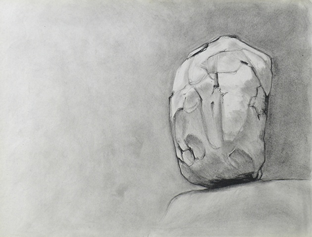 charcoal drawing, still life on paper by female artist Karen S. Purdy