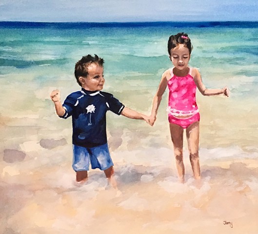 water color, art prints, portraits, kids art, beach