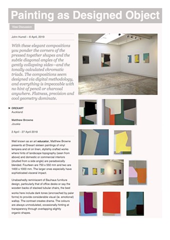 'Painting As Designed Object' John Hurrell - eyecontactsite.com - Review of 'Jouska' - Orexart Gallery - 6/04/2019