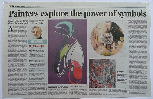 'Painters Explore the Power of Symbols'


TJ McNamara - The New Zealand Herald Arts - Review of 'See Visions and Dream Dreams' - Artis Gallery -10/07/2010
______________________________