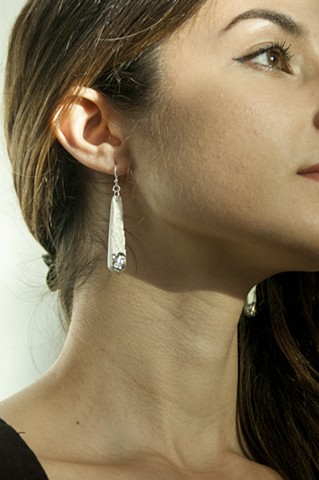 Porcelain Earrings, Platinum