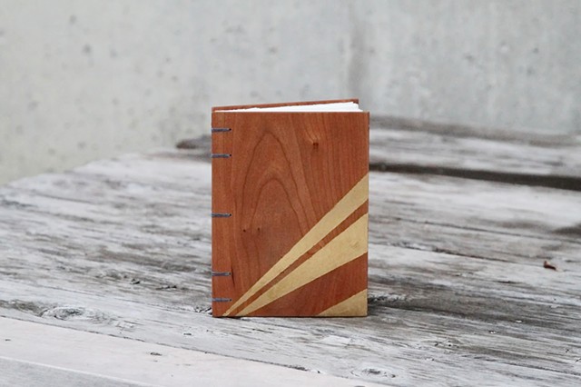 small notebook - cherry + gold leaf