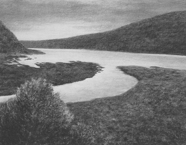 Katherine Meyer drawing charcoal Point Reyes California ocean beach Pacific