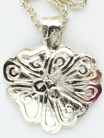 Fused sterling fireweed necklace