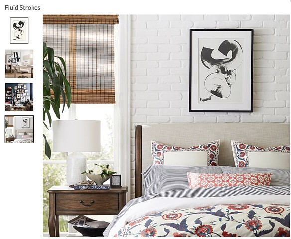 Fluid Strokes print featured at Pottery Barn Retailer, 2018