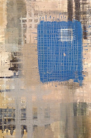 acrylic painting of grids on canvas by Jay Hendrick