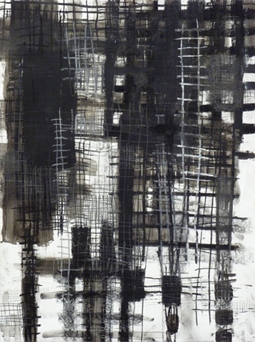 charcoal and acrylic medium on paper by Jay Hendrick