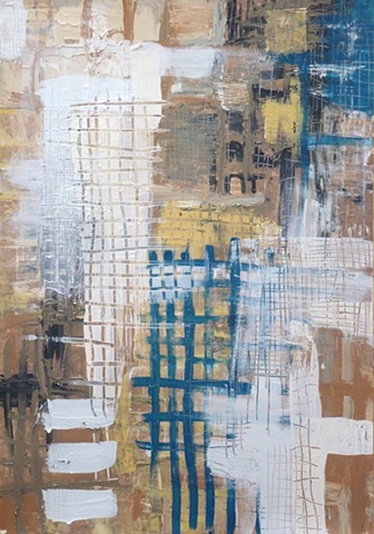acrylic painting of grids on paper by Jay Hendrick