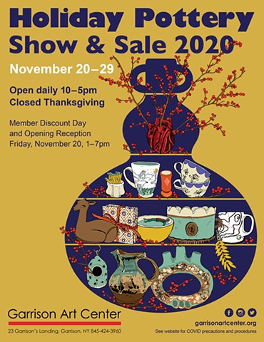 Holiday Pottery Show and Sale Marketing Illustrations 2020