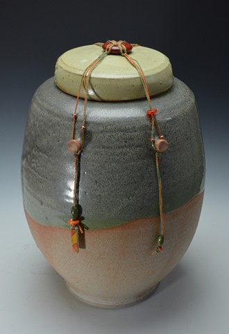 Tall Tied-Down Ginger Jar view 1