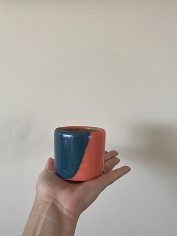teal and coral cup