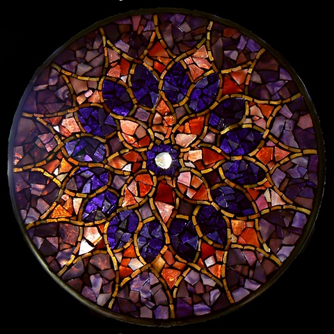 Stained Glass Mosaic Mandala Dusky Sun by David Chidgey