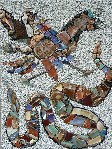 Mosaic Art Prey or Predator by David Chidgey at Ilana Shafir Spontaneous Workshop