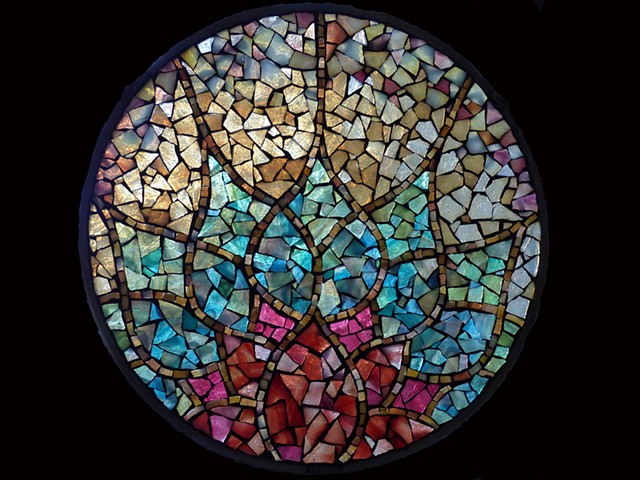 Stained Glass Mosaic Mandala Awakening Dawn by David Chidgey