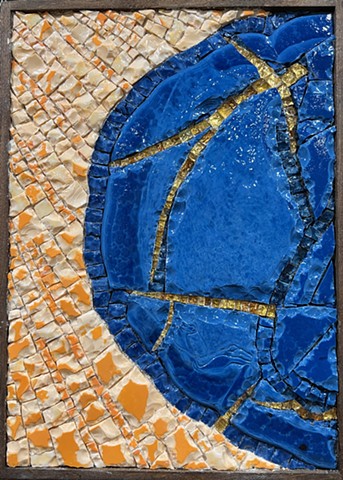 Falling Upward, Art Glass Mosaics, David Chidgey, smalti, gold smalti, mosaics, mosaic art