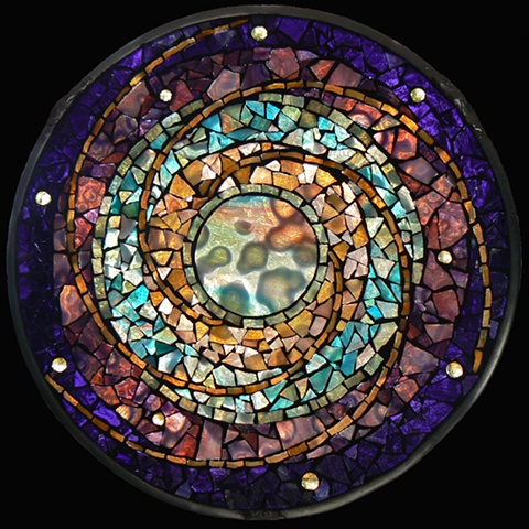 Stained Glass Mosaic Mandala Music of the Spheres by David Chidgey