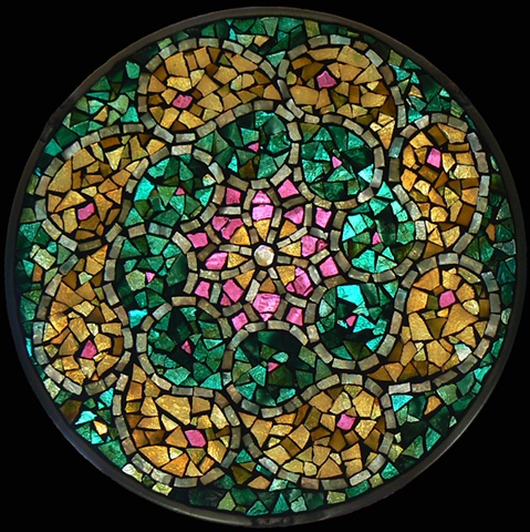 Stained Glass Mosaic Mandala Pearl Star by David Chidgey
