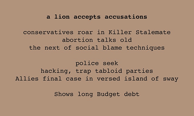 A Lion Accepts Accusations