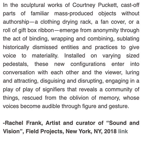 Field Projects "Sound and Vision" Curated by Rachel Frank
