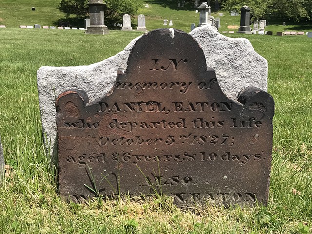 Doug Clouse, The oldest gravestones in Green-Wood, such as this one, pre-date the cemetery and were moved there from other cemeteries