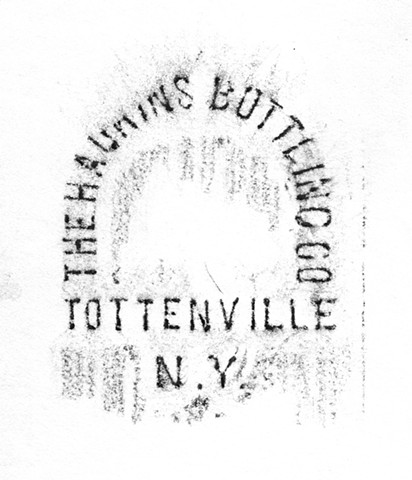 Doug Clouse, A rubbing of part of a bottle found on the shore of Tottenville, Staten Island. 