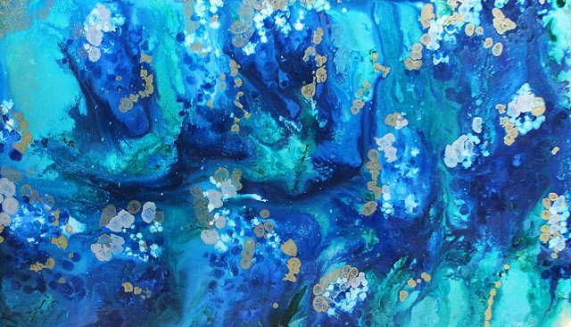 Abstract painting of bluebonnets