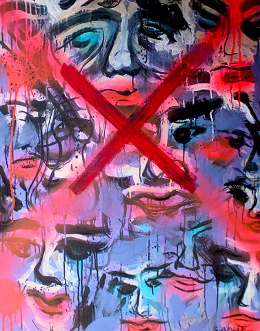 Rage is an original painting created by Suzie Collins during her art residency in France