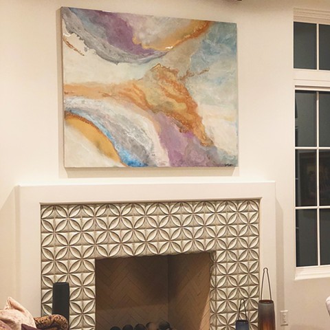 This custom, modern painting was created by Dallas artist Suzie Collins 