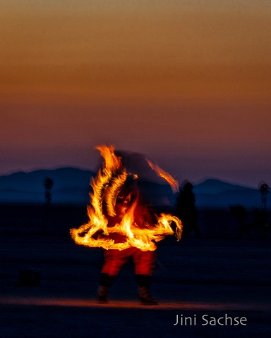 fire dancer, burning man, fire, black rock desert