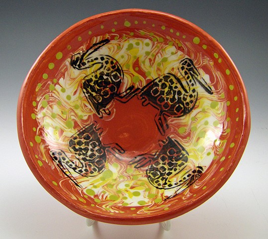 handbuilt african textile design bowl