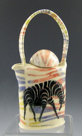 small zebra teapot