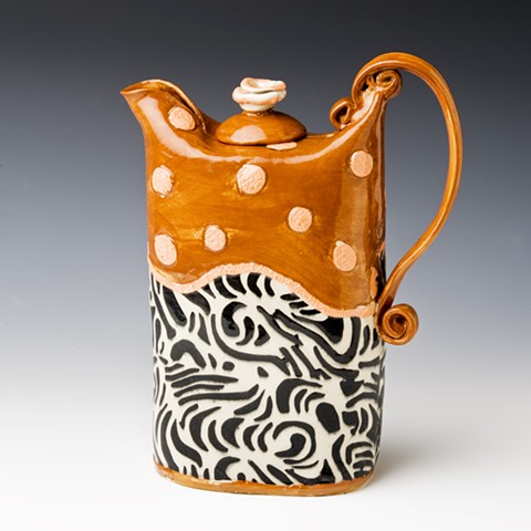 rust african tex design teapot