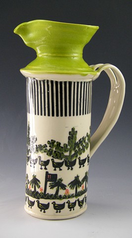 Asafo pitcher in limeand black