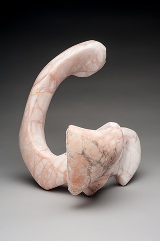 Jan Acton, Untitled 1990 abstract alabaster stone sculpture