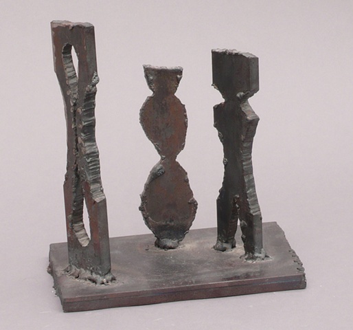 Jan Acton, three image unit, steel sculpture