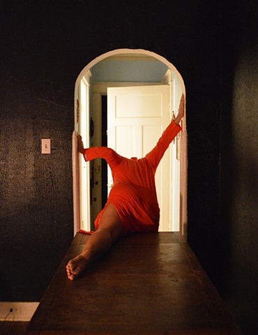 photograph of woman body dress interior house escape by Robyn LeRoy-Evans