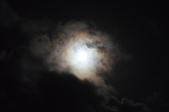 photograph of moon night sky clouds by Robyn LeRoy-Evans