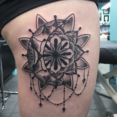 mandala moon and sun tattoo 