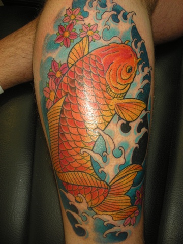 Koi fish colour tattoo 