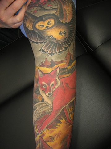Animal sleeve tattoo 