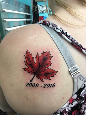 Maple leaf tattoo Strange World Tattoo in Calgary