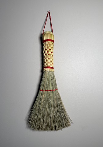 Red solstice stitched whisk (long handle) for heartier sweeping