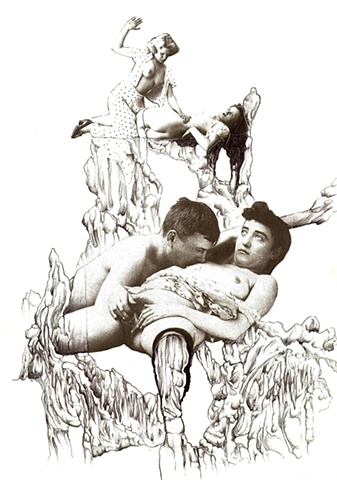 Ink, Collage , Automatic Drawing, Surrealism, Max Ernst, Andre Masson, eroticism